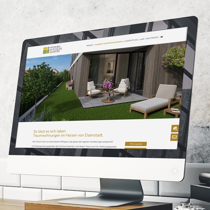 Schlossquartier Website Gartenwohnungen