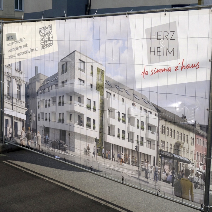 Herz & Heim Bauzauntransparent Keyvisual